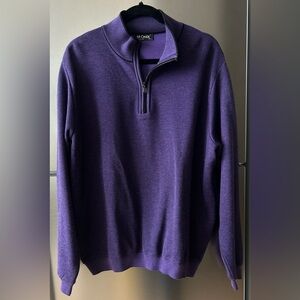 St. Croix Purple Quarter Zip Sweater XL Made in USA